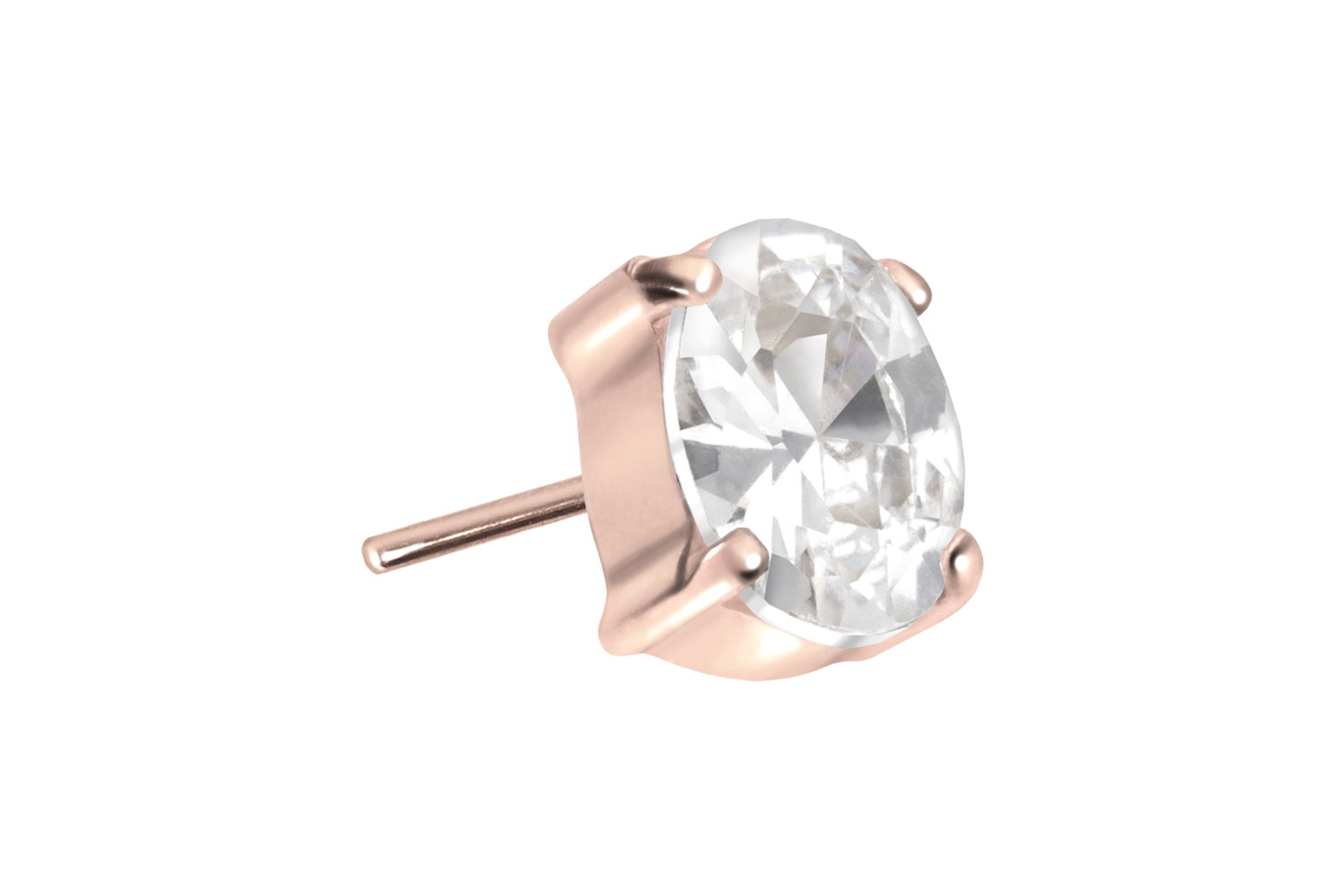 Titan Aufsatz mit Push Pin EINGEFASSTES KRISTALLOVAL von Piercingline